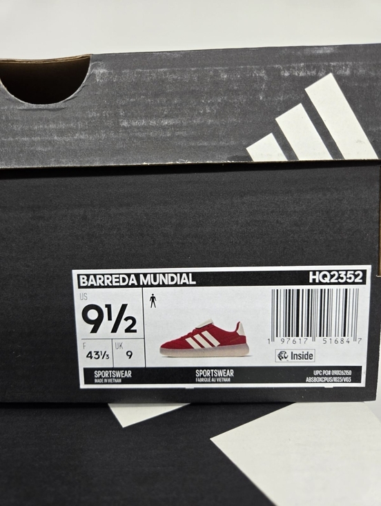 adidas Men\'s Barreda Mundial HQ2352 Better Scarlet Off White Shoes Size 9.5 main image 7
